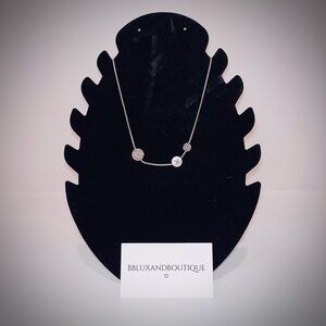 ✨ Christian Dior Button Charm Silver Necklace